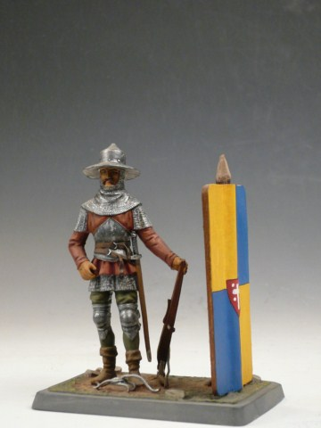 HOMME D'ARMES AVEC PAVOIS